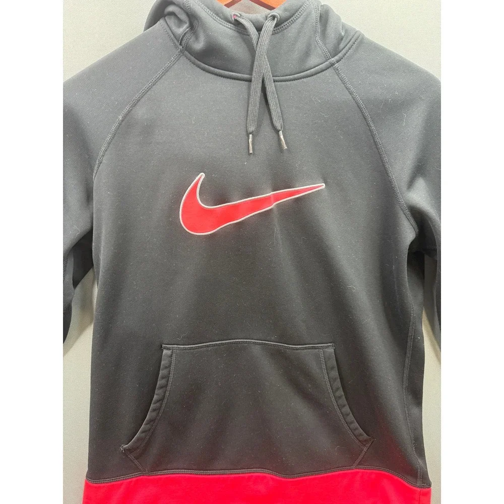 Nike Hoodie Women Black Pink Therma-FIT Pullover Swoosh M‎